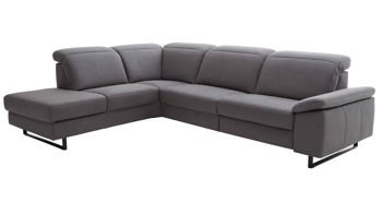 Ecksofa modulmaster aus Stoff in Anthrazit Modulmaster MM-ZE1147 - Ecksofa anthrazitfarbener Stoffbezug Deluxe & schwarze Metallfüße - Stellfläche ca. 266 x 227 cm