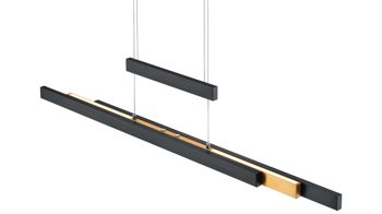 Pendelleuchte Trio lighting for you aus Metall in Schwarz TRIO Leuchten Serie Trajan Mattschwarz & Messing - Länge ca. 151 cm