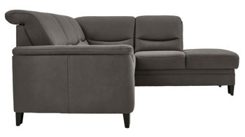 Ecksofa modulmaster aus Stoff in Grau Modulmaster MM-PP1133 - Ecksofa graue Mikrofaser Mammut & schwarze Metallfüße - Stellfläche ca. 254 x 212 cm