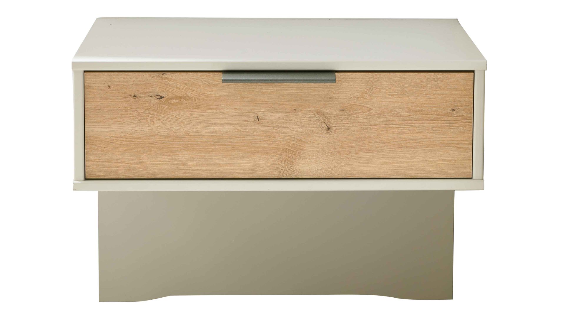 Nachtkommode Interliving aus Holz in Holzfarben Interliving Schlafzimmer Serie 1026 – Nachtkonsolen-Set 154 Eiche bianco & Champagner - zweiteilig