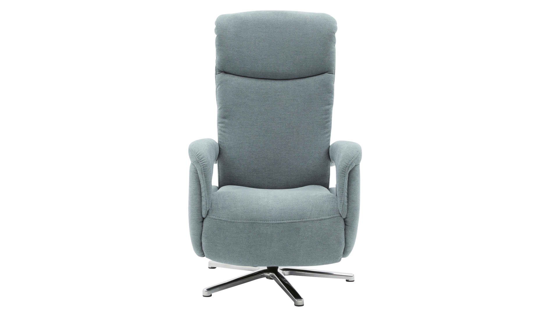 Relaxsessel modulmaster aus Stoff in Hellblau Modulmaster MM-MP1063 - Relaxsessel 1DRF stahlfarbene Chenille Nemo & Chrom-Kreuzfuß