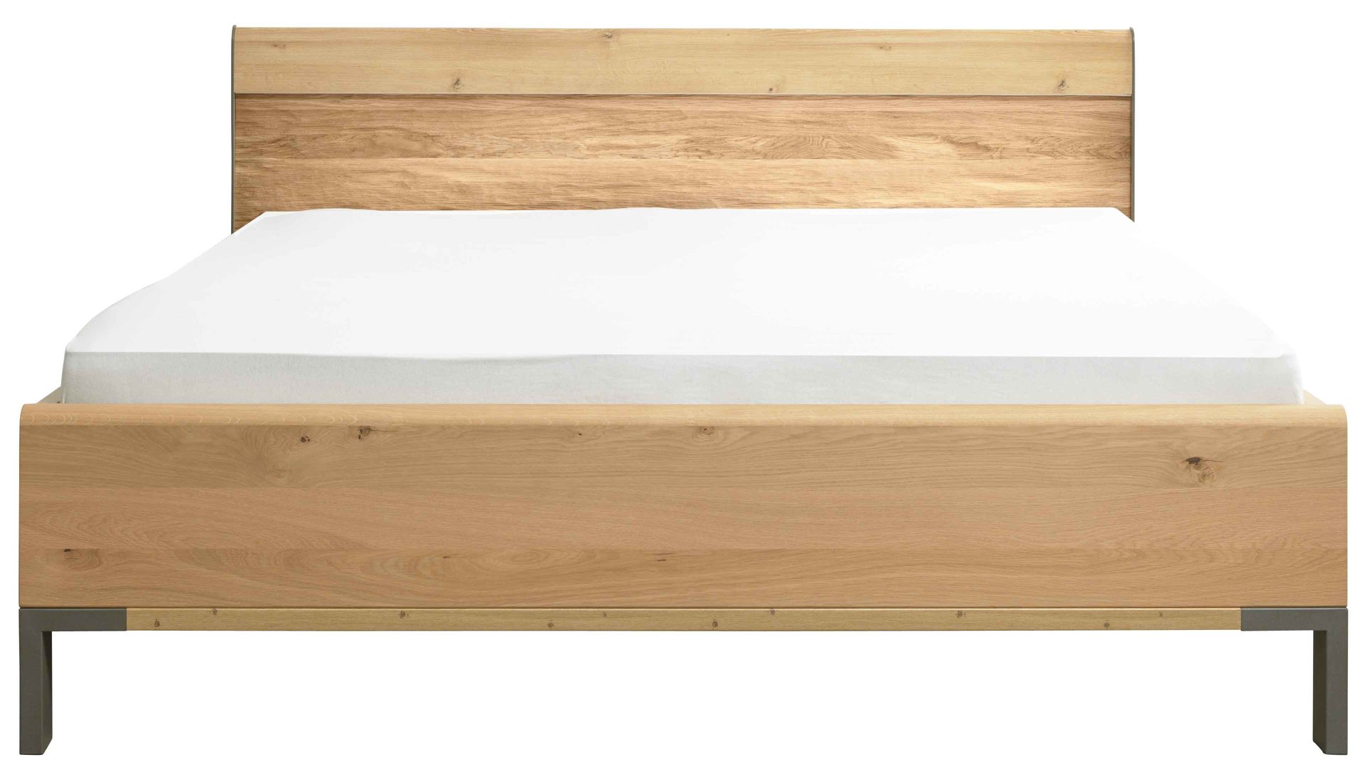 Bettgestell Interliving aus Holz in Holzfarben Interliving Schlafzimmer Serie 1027 – Bettgestell 458 Eiche bianco - Liegefläche ca. 180 x 200 cm