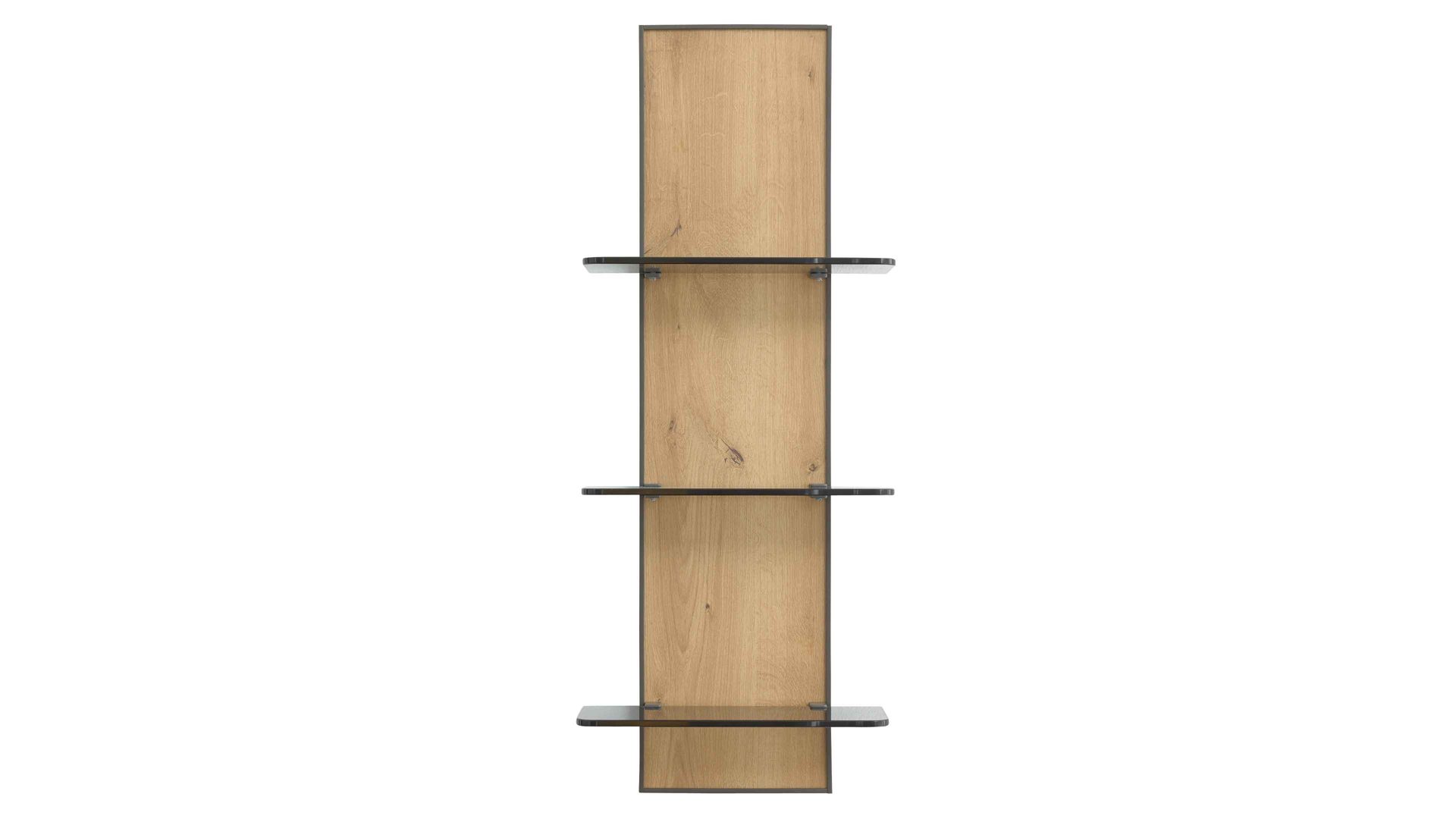 Wandregal Interliving aus Holz in Holzfarben Interliving Schlafzimmer Serie 1027 – Regal 655 Eiche bianco & Rauchglas - ca. 35 x 90 cm
