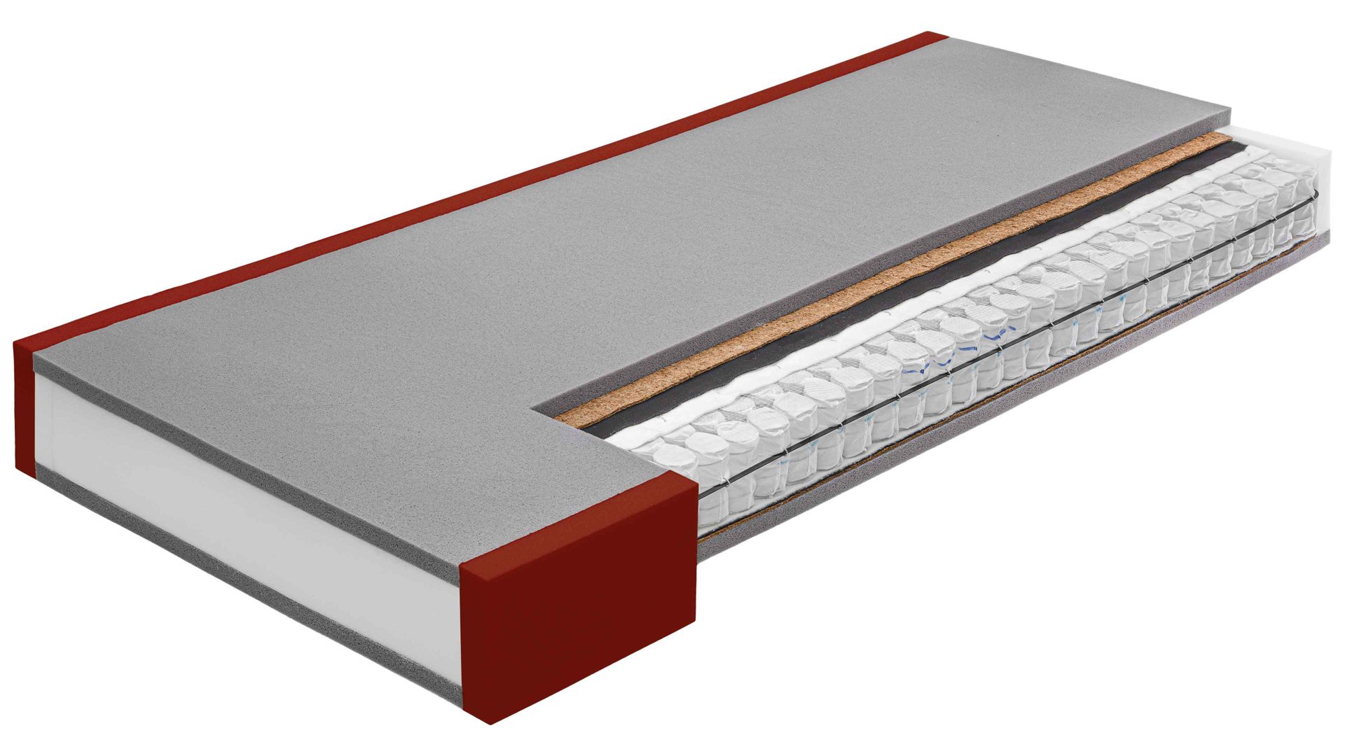 Federkernmatratze Interliving aus Stoff in Weiß Interliving Matratze Medikontur 1930 H4, Taschenfederkern – Liegefläche ca. 200 x 200 cm