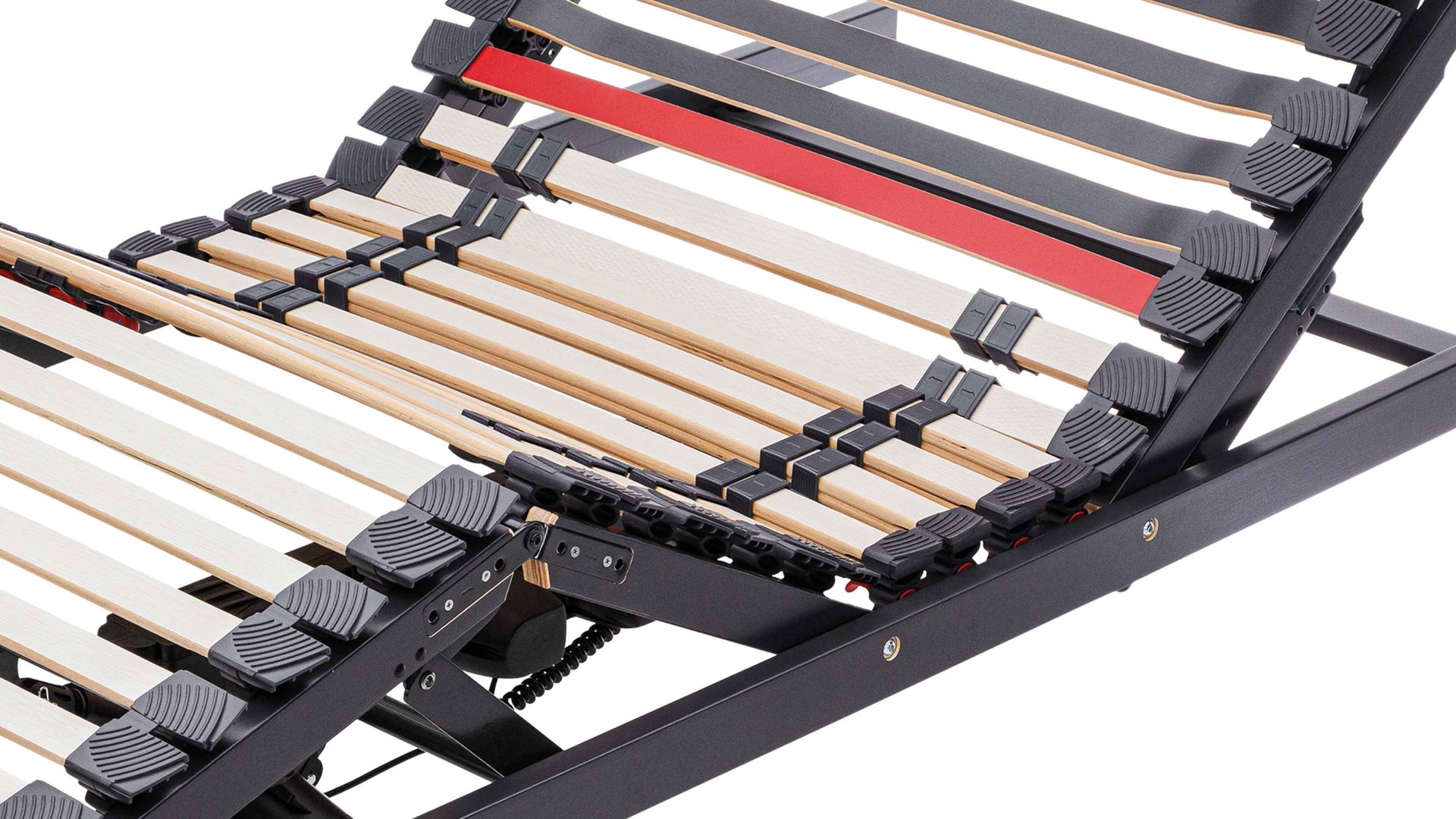 Lattenrost Interliving aus Holz in Anthrazit Interliving Lattenrost Serie 1950 - V6586 Funk & drei Motoren – Liegefläche ca. 90 x 190 cm