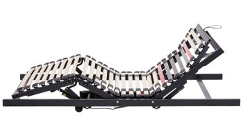 Lattenrost Interliving aus Holz in Anthrazit Interliving Lattenrost Serie 1950 - V6586 Funk & drei Motoren – Liegefläche ca. 140 x 200 cm