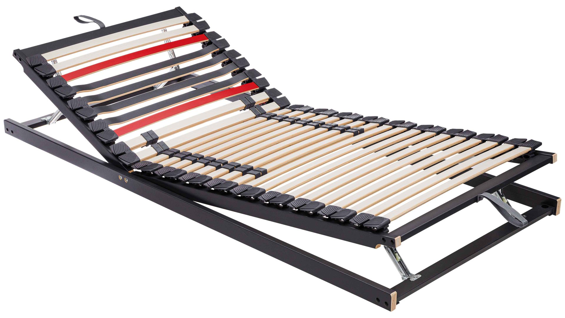 Lattenrost Interliving aus Holz in Anthrazit Interliving Lattenrost Serie 1950 mit Hebehilfe manuell verstellbar – Liegefläche ca. 100 x 220 cm
