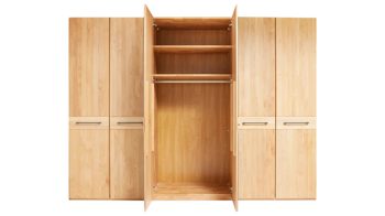 Komplettzimmer Interliving aus Holz in Holzfarben Interliving Schlafzimmer Serie 1028 – Komplettzimmer 1009 Erle & Carbon – vierteilig, sechstürig