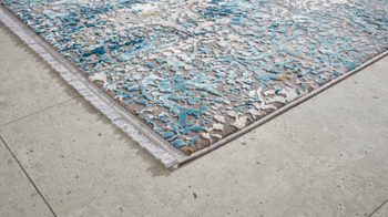 Webteppich Interliving aus Mischgewebe in Blau Interliving Teppich Serie L-8700 Grau-Blau – ca. 140 x 200 cm