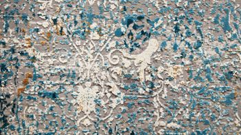 Webteppich Interliving aus Mischgewebe in Blau Interliving Teppich Serie L-8700 Grau-Blau – ca. 240 x 300 cm