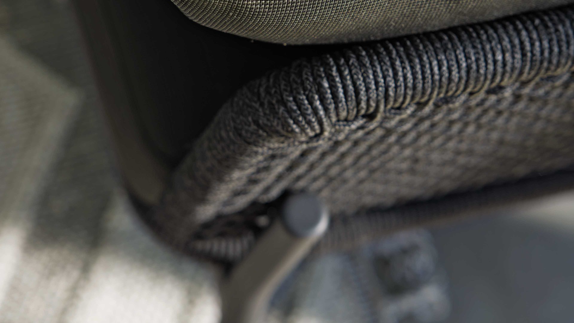 Gartensofa Interliving aus Kunstfaser in Dunkelgrau Interliving Gartenmöbel Serie 7005 - Eckmodul graues Kordelgeflecht & dunkelgrauer Olefinbezug - ca. 78 x 78 cm