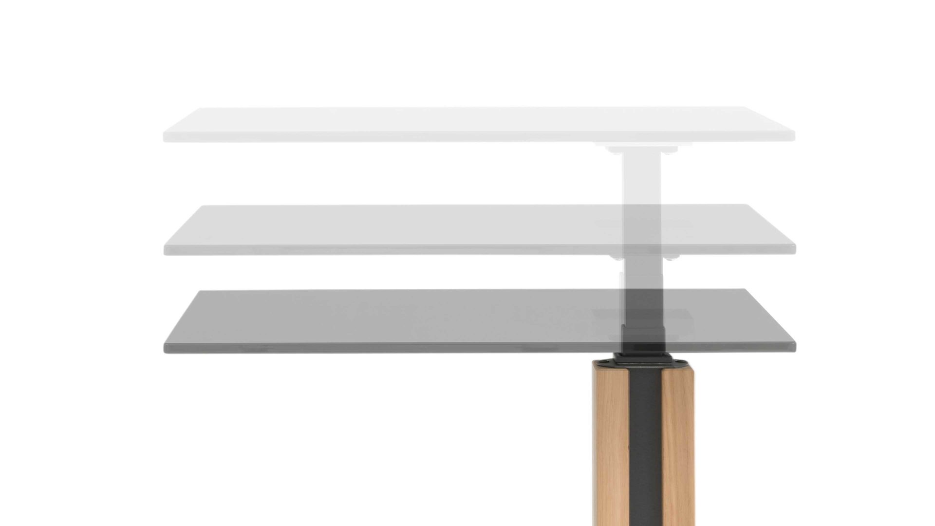 Beistelltisch Interliving aus Glas in Dunkelgrau Interliving Couchtisch Serie 6211 - Beistelltisch GPA-EBI graues Parsolglas & Wildeiche - ca. 55 x 47 cm