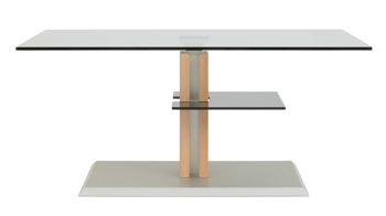 Couchtisch Interliving aus Glas in Transparent Interliving Couchtisch Serie 6212 - Couchtisch Klarglas & Wildeiche - ca. 100 x 60 cm