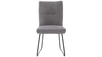 Polsterstuhl Interliving aus Stoff in Grau Interliving Esszimmer Serie 5504 - Polsterstuhl 35 grauer Bezug Concrete DCT 99 & schwarzes Kufengestell S 355