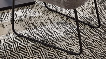 Polsterbank Interliving aus Stoff in Grau Interliving Esszimmer Serie 5504 - Polsterbank 230-180 grauer Bezug Concrete DCT 99 & schwarzes Kufengestell S 346 - Länge ca. 206 cm