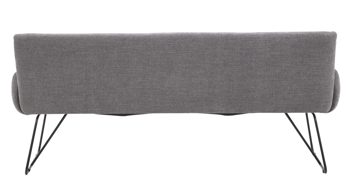 Polsterbank Interliving aus Stoff in Grau Interliving Esszimmer Serie 5504 - Polsterbank 230-200 grauer Bezug Concrete DCT 99 & schwarzes Kufengestell S 346 - Länge ca. 218 cm