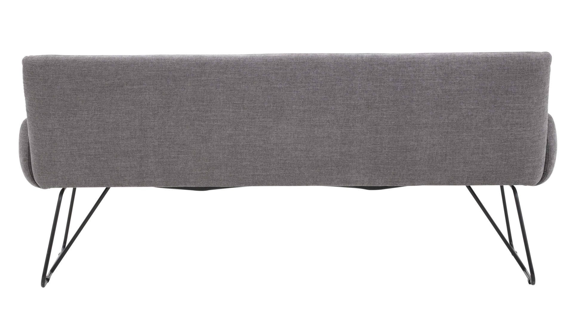 Polsterbank Interliving aus Stoff in Grau Interliving Esszimmer Serie 5504 - Polsterbank 230-180 grauer Bezug Concrete DCT 99 & schwarzes Kufengestell S 346 - Länge ca. 206 cm
