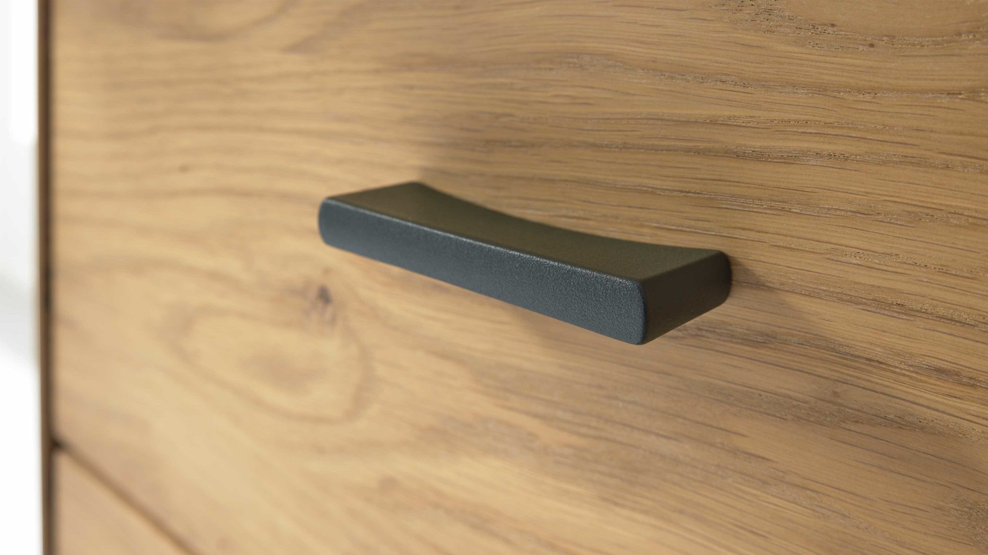 Wohnwand Interliving aus Holz in Holzfarben Interliving Wohnzimmer Serie 2110 - Wohnwand Alteiche - fünfteilig, Breite ca. 330 cm