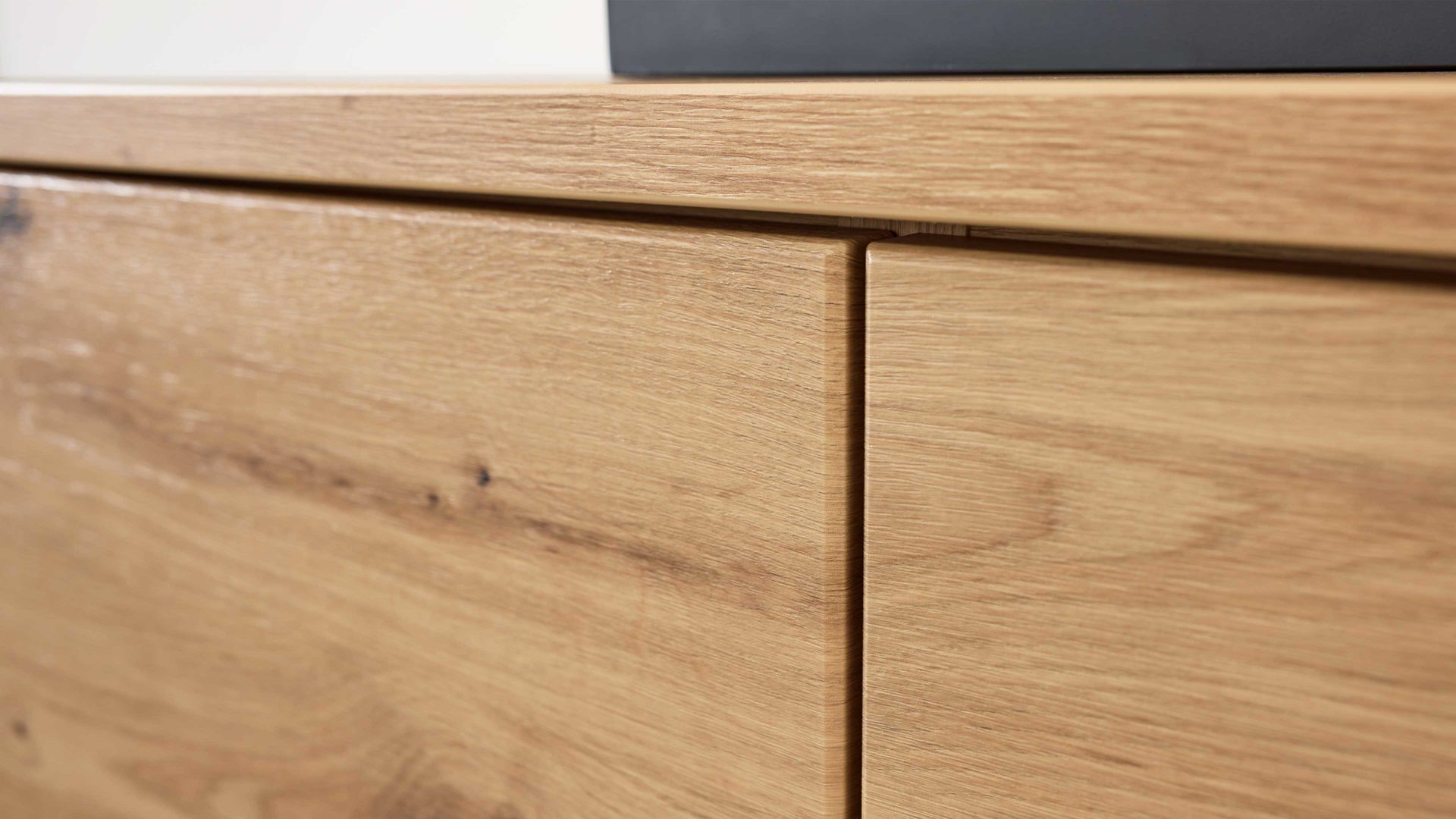 Wohnwand Interliving aus Holz in Holzfarben Interliving Wohnzimmer Serie 2110 - Wohnwand EB34501 Alteiche - fünfteilig, Breite ca. 345 cm