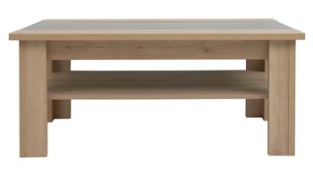 Couchtisch Interliving aus Holz in Grau Interliving Wohnzimmer Serie 2110 - Couchtisch graues Glas & Naturbuche - ca. 105 x 70 cm
