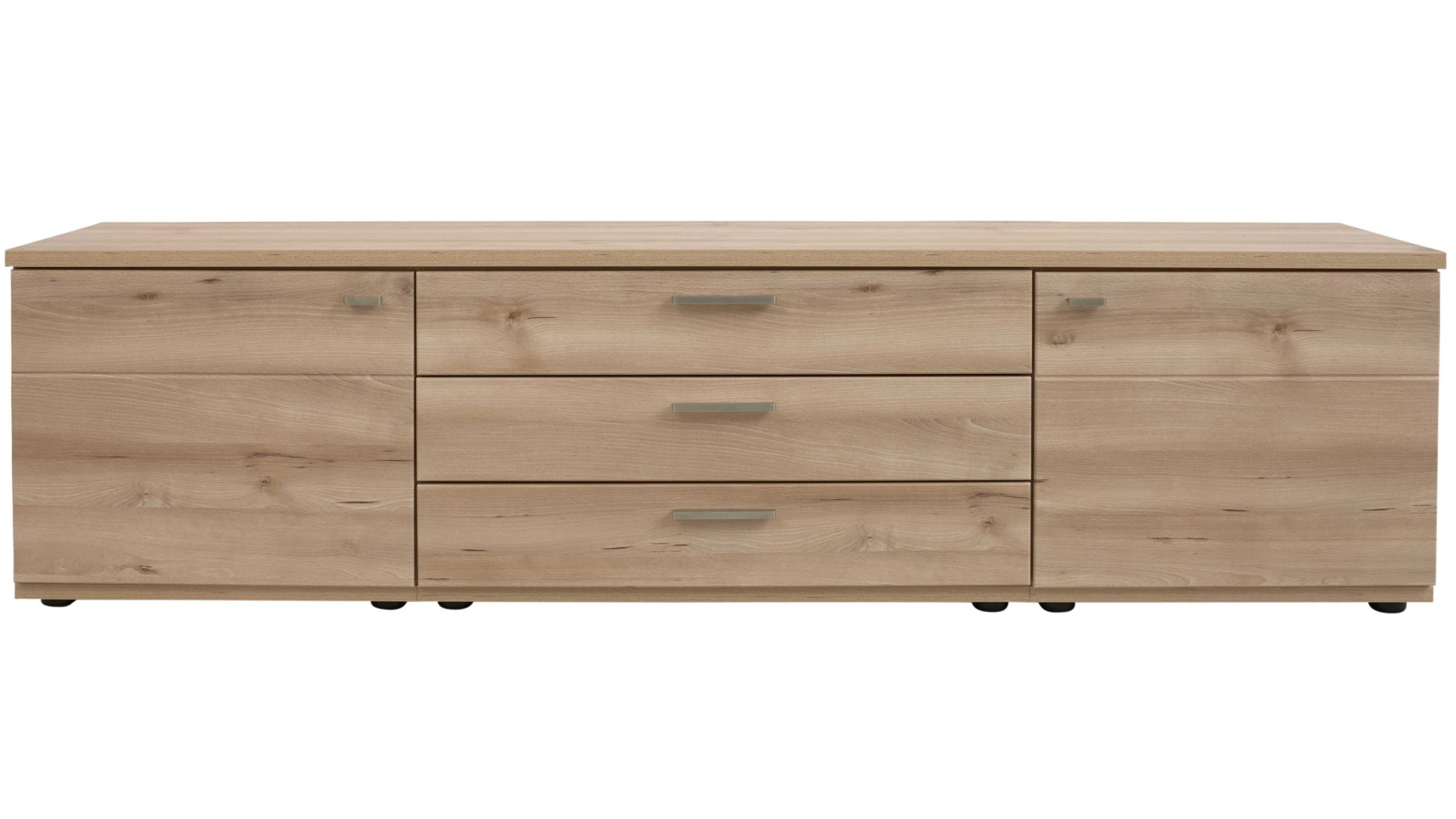 Wohnwand Interliving aus Holz in Holzfarben Hell Interliving Wohnzimmer Serie 2110 - Wohnwand EB31501 Naturbuche - sechsteilig, Breite ca. 315 cm