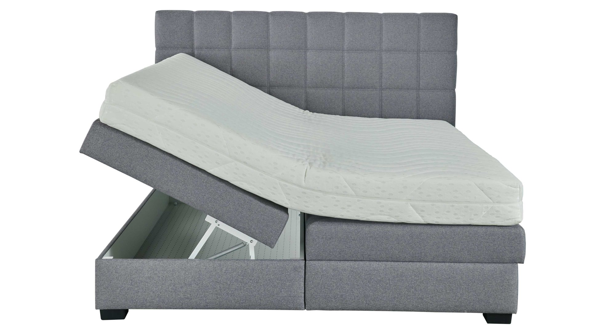 Boxspringbett comfortmaster besser sitzen, liegen, leben aus Stoff in Grau Comfortmaster OC-BX21088 - Boxspringbett mit Bettkasten silbergrauer Bezug Twister silver 281300 - Liegefläche ca. 180 x 200 cm
