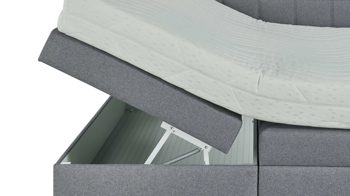 Boxspringbett comfortmaster besser sitzen, liegen, leben aus Stoff in Grau Comfortmaster OC-BX21088 - Boxspringbett mit Bettkasten silbergrauer Bezug Twister silver 281300 - Liegefläche ca. 180 x 200 cm