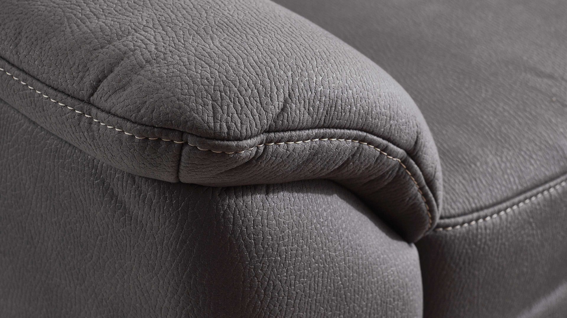 Ecksofa modulmaster aus Stoff in Grau Modulmaster MM-PP1133 - Ecksofa graue Mikrofaser Mammut & schwarze Metallfüße - Stellfläche ca. 254 x 212 cm