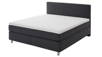 Boxspringbett comfortmaster besser sitzen, liegen, leben aus Stoff in Grau Comfortmaster Boxspringbett Karat Classic 3 obsidianfarbener Stoffbezug Chamonix 4009 - Liegefläche ca. 180 x 200 cm