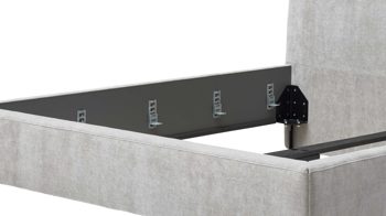 Bettgestell Interliving aus Stoff in Hellgrau Interliving Bettensystem Serie 1416 - Polsterbettgestell silberfarbener Bezug Balu 331002 - Liegefläche ca. 180 x 200 cm