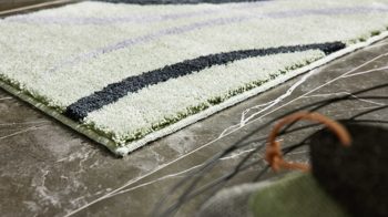 Badematte / Badeteppich Interliving aus Kunstfaser in Hellgrün Interliving Badteppich Serie 9111 jadefarben gemustert - ca. 65 x 115 cm