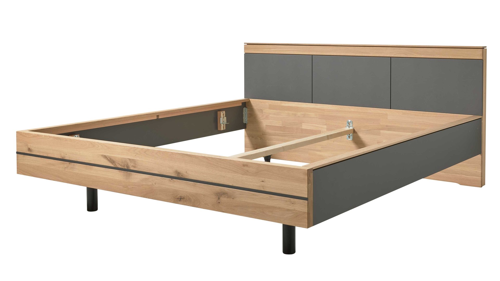 Komplettzimmer Interliving aus Holz in Holzfarben Interliving Schlafzimmer Serie 1029 – Komplettzimmer 528001 Wildeiche & Graphit - vierteilig, sechstürig