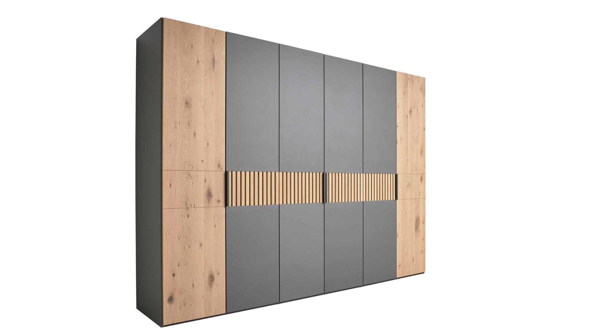Komplettzimmer Interliving aus Holz in Holzfarben Interliving Schlafzimmer Serie 1029 – Komplettzimmer 528001 Wildeiche & Graphit - vierteilig, sechstürig