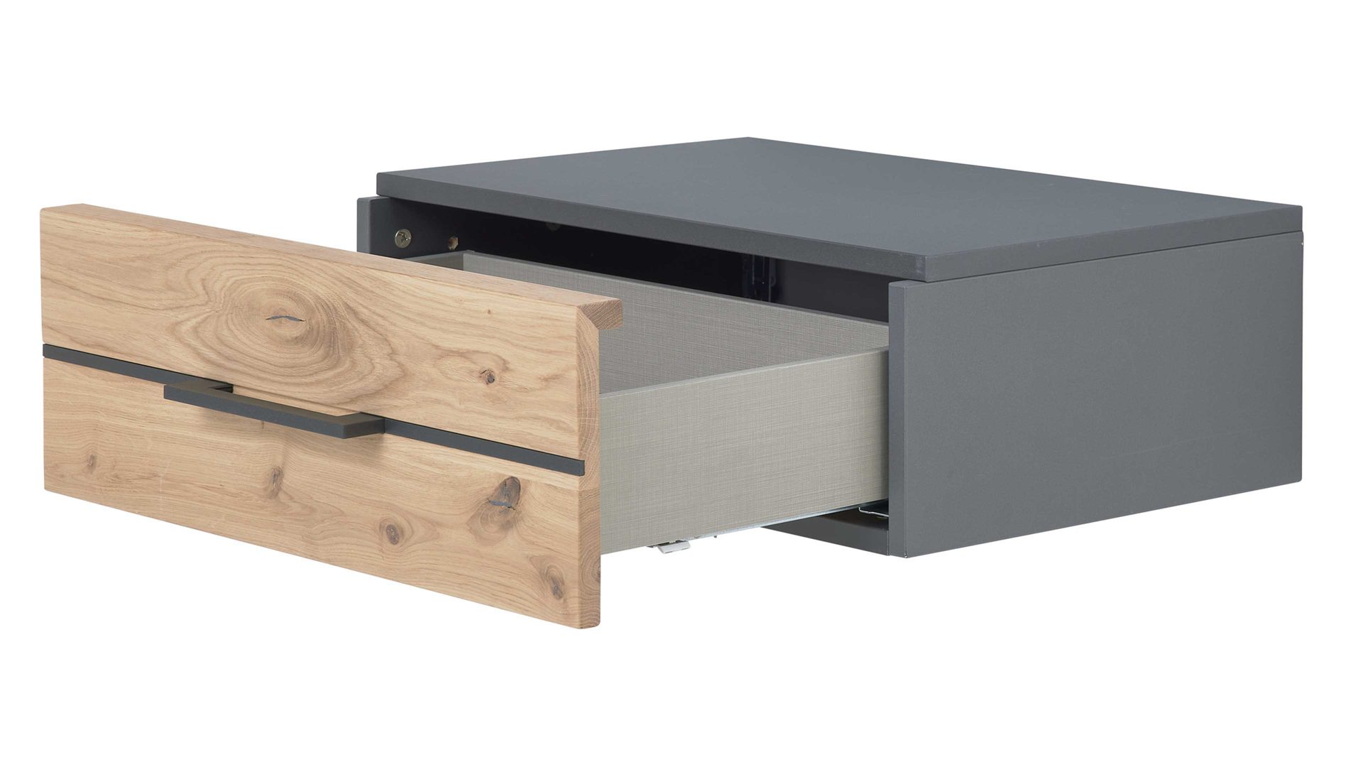 Komplettzimmer Interliving aus Holz in Holzfarben Interliving Schlafzimmer Serie 1029 – Komplettzimmer 528002 Wildeiche & Graphit - vierteilig, fünftürig