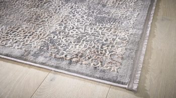 Webteppich Interliving aus Mischgewebe in Dunkelgrau Interliving Teppich Serie G-8050 graubraunes Vintagemuster - ca. 133 x 190 cm