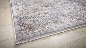 Webteppich Interliving aus Mischgewebe in Dunkelgrau Interliving Teppich Serie G-8050 graubraunes Vintagemuster - ca. 133 x 190 cm