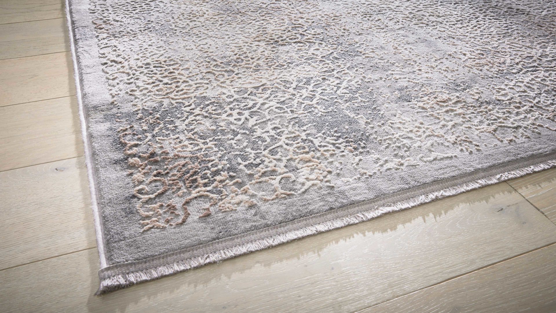 Webteppich Interliving aus Mischgewebe in Dunkelgrau Interliving Teppich Serie G-8050 graubraunes Vintagemuster - ca. 160 x 230 cm