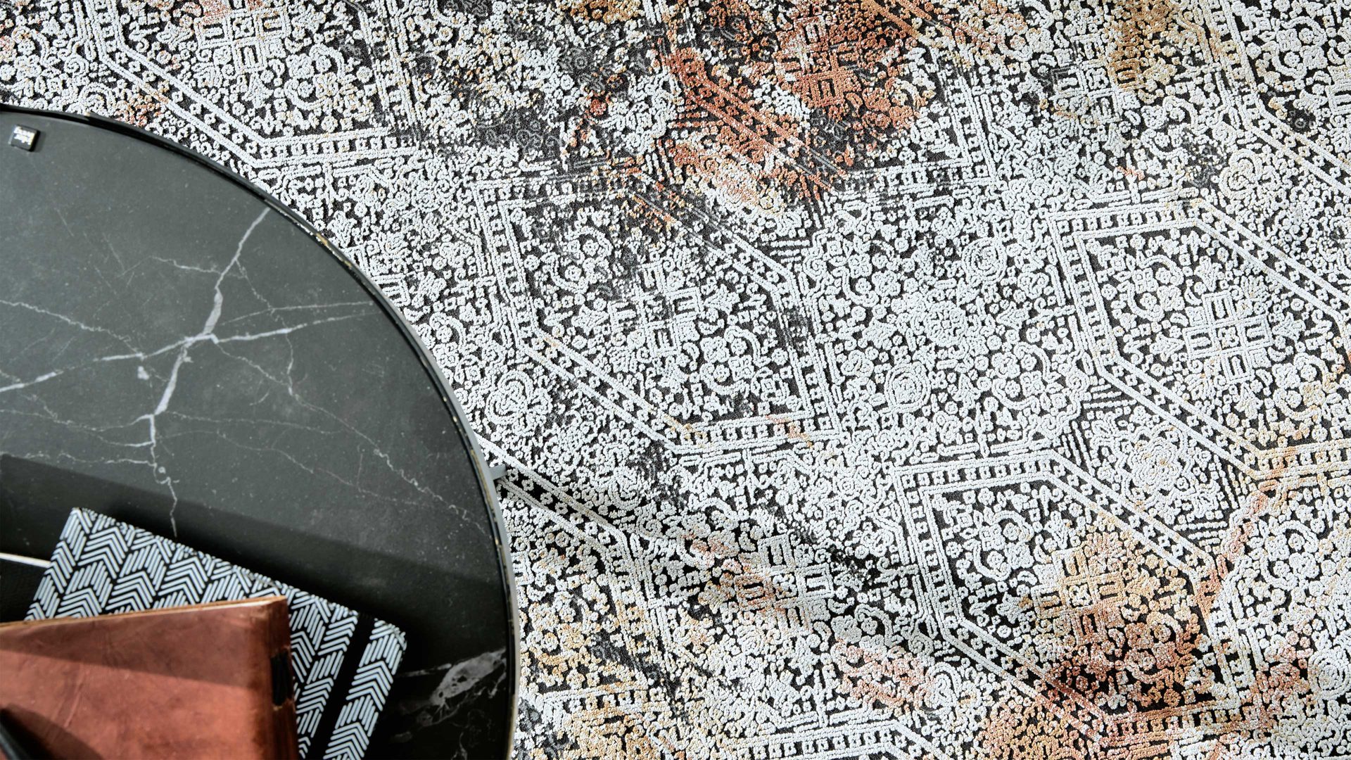 Webteppich Interliving aus Mischgewebe in Mehrfarbig Interliving Teppich Serie G-8060 mehrfarbiges Vintagemuster - ca. 67 x 130 cm