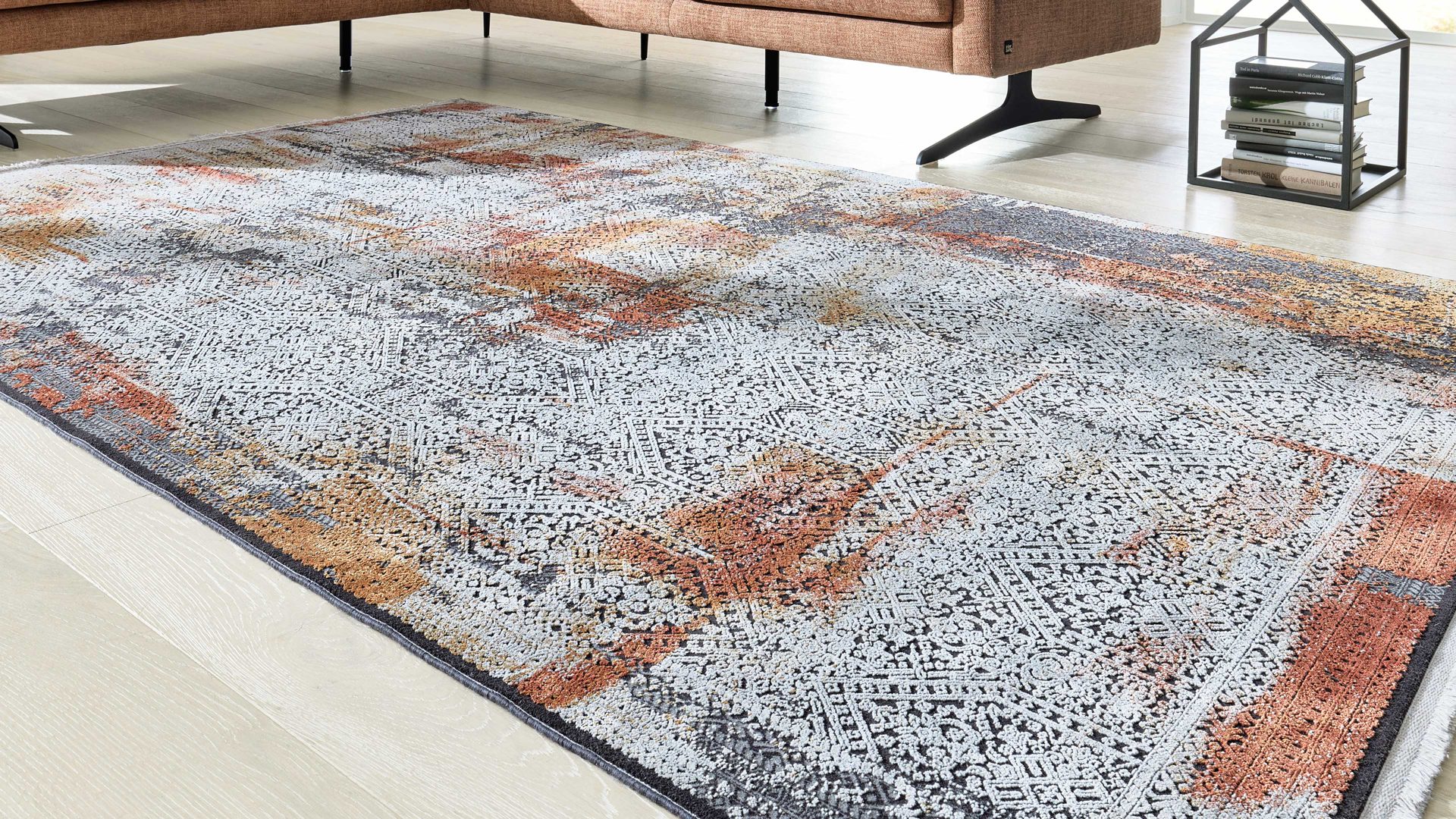 Webteppich Interliving aus Mischgewebe in Mehrfarbig Interliving Teppich Serie G-8060 mehrfarbiges Vintagemuster - ca. 67 x 130 cm