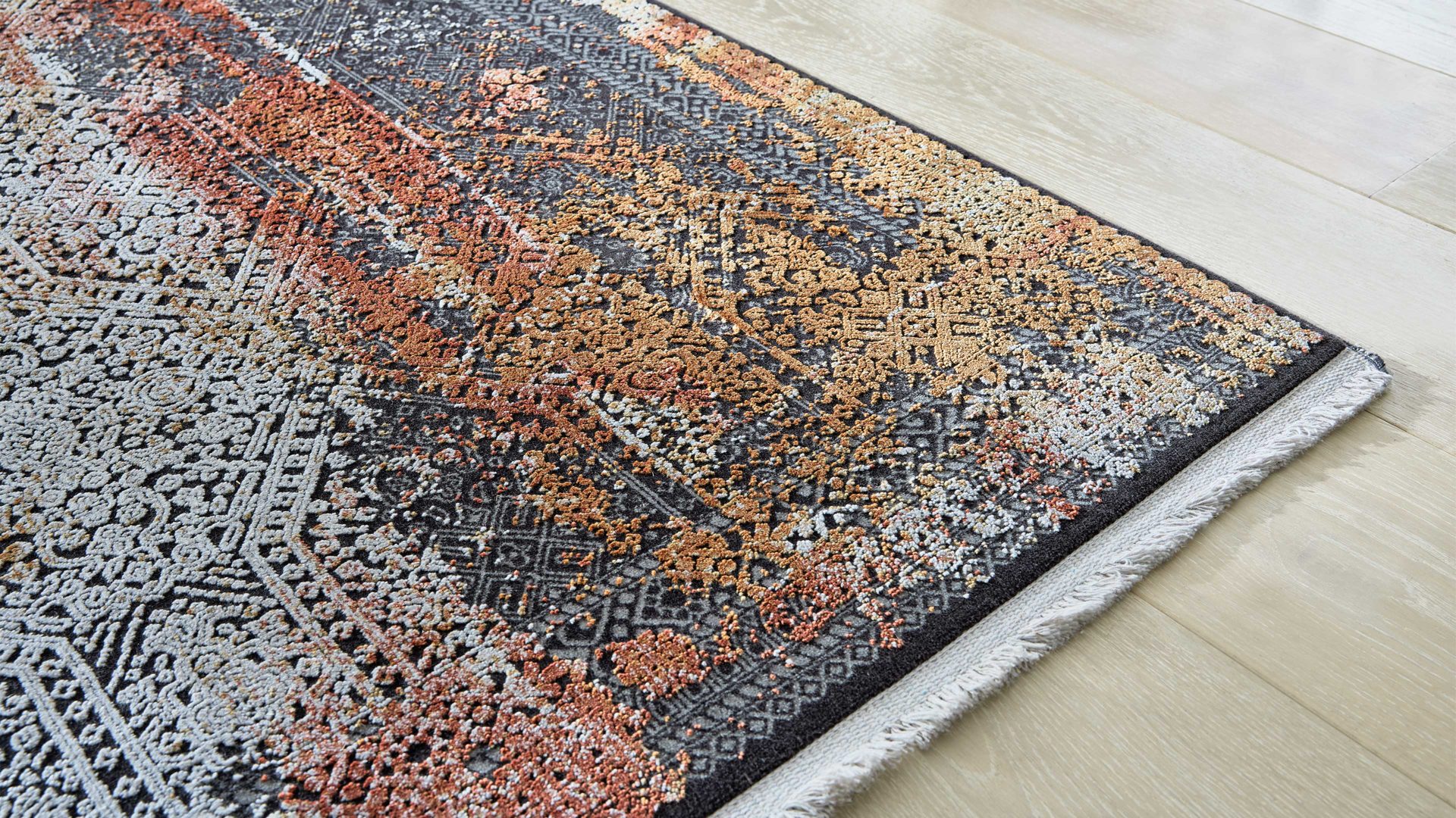 Webteppich Interliving aus Mischgewebe in Mehrfarbig Interliving Teppich Serie G-8060 mehrfarbiges Vintagemuster - ca. 67 x 130 cm