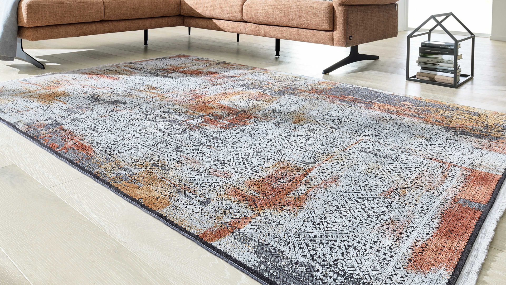 Webteppich Interliving aus Mischgewebe in Mehrfarbig Interliving Teppich Serie G-8060 mehrfarbiges Vintagemuster - ca. 133 x 190 cm