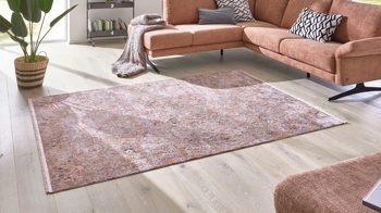 Webteppich Interliving aus Kunstfaser in Beige Interliving Teppich Serie G-8070 beige gemustertes Vintagemuster - ca. 80 x 150 cm