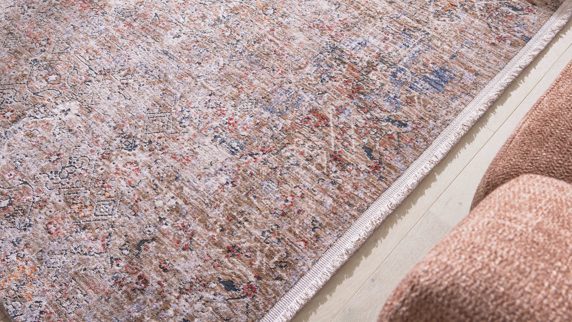 Webteppich Interliving aus Kunstfaser in Beige Interliving Teppich Serie G-8070 beige gemustertes Vintagemuster - ca. 160 x 230 cm