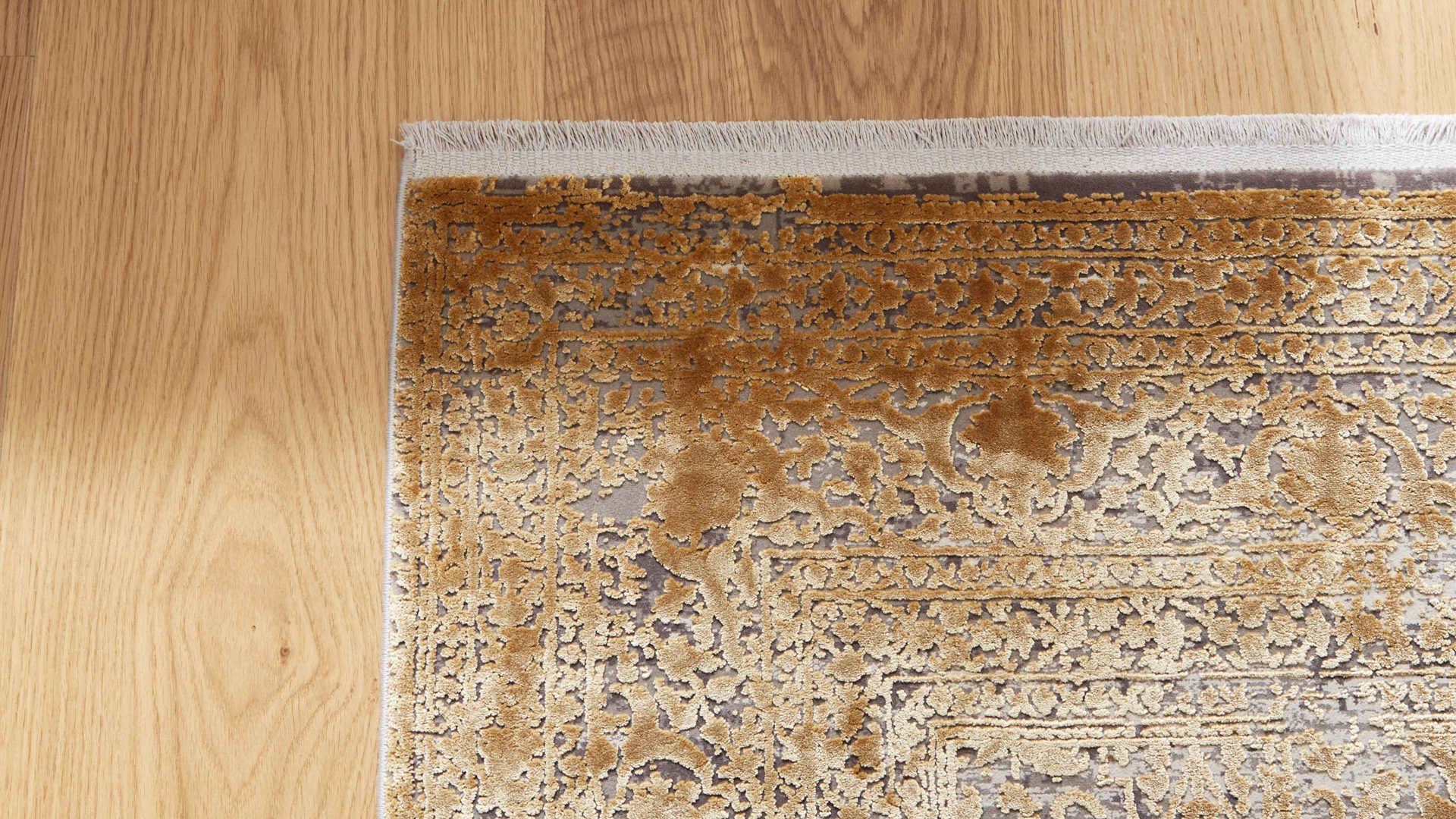 Webteppich Interliving aus Mischgewebe in Gold Interliving Teppich Serie L-8710 Gold – ca. 200 x 290 cm