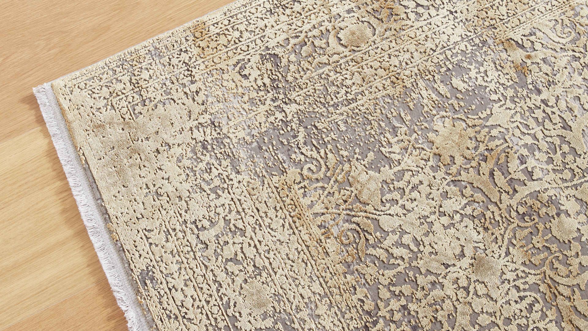 Webteppich Interliving aus Mischgewebe in Gold Interliving Teppich Serie L-8710 Gold – ca. 140 x 200 cm