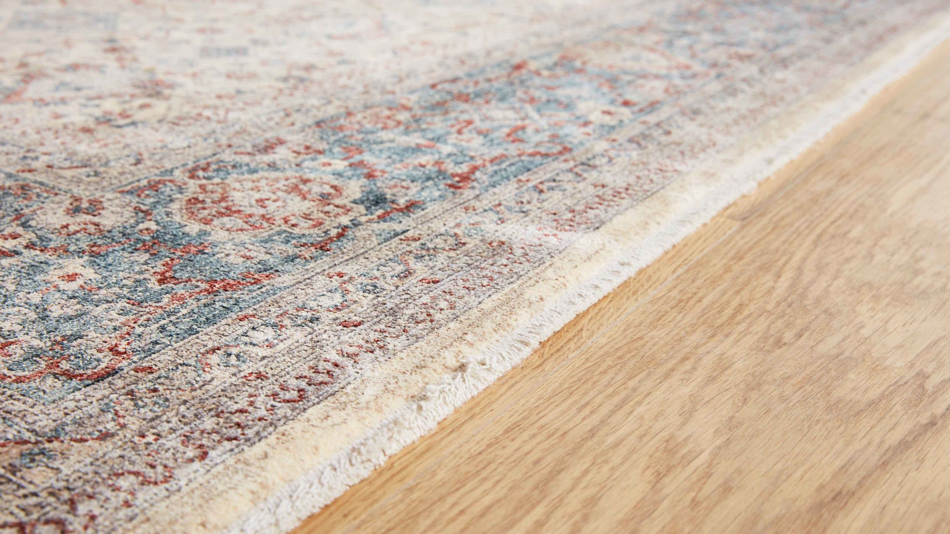 Webteppich Interliving aus Kunstfaser in Blau Interliving Teppich Serie L-8720 Creme-Blau – ca. 140 x 200 cm