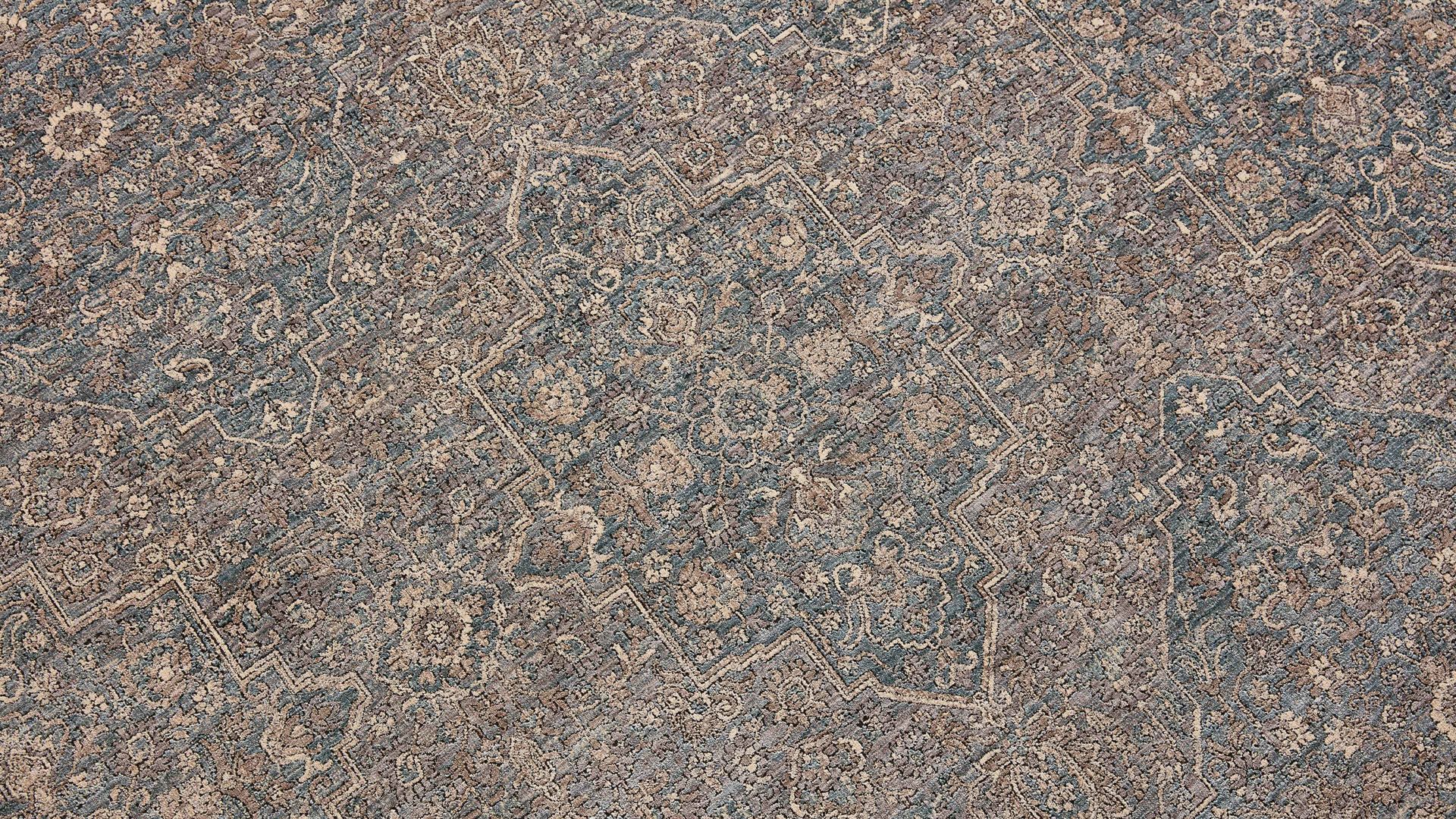 Webteppich Interliving aus Kunstfaser in Blau Interliving Teppich Serie L-8730 Blau-Blau – ca. 80 x 150 cm