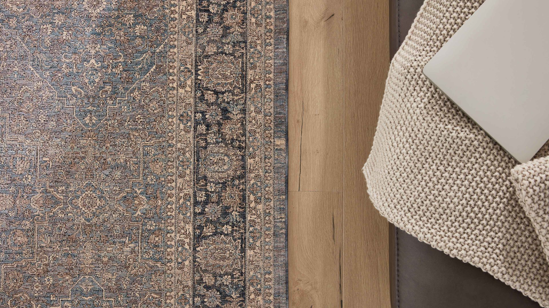 Webteppich Interliving aus Kunstfaser in Blau Interliving Teppich Serie L-8730 Blau-Blau– ca. 200 x 290 cm