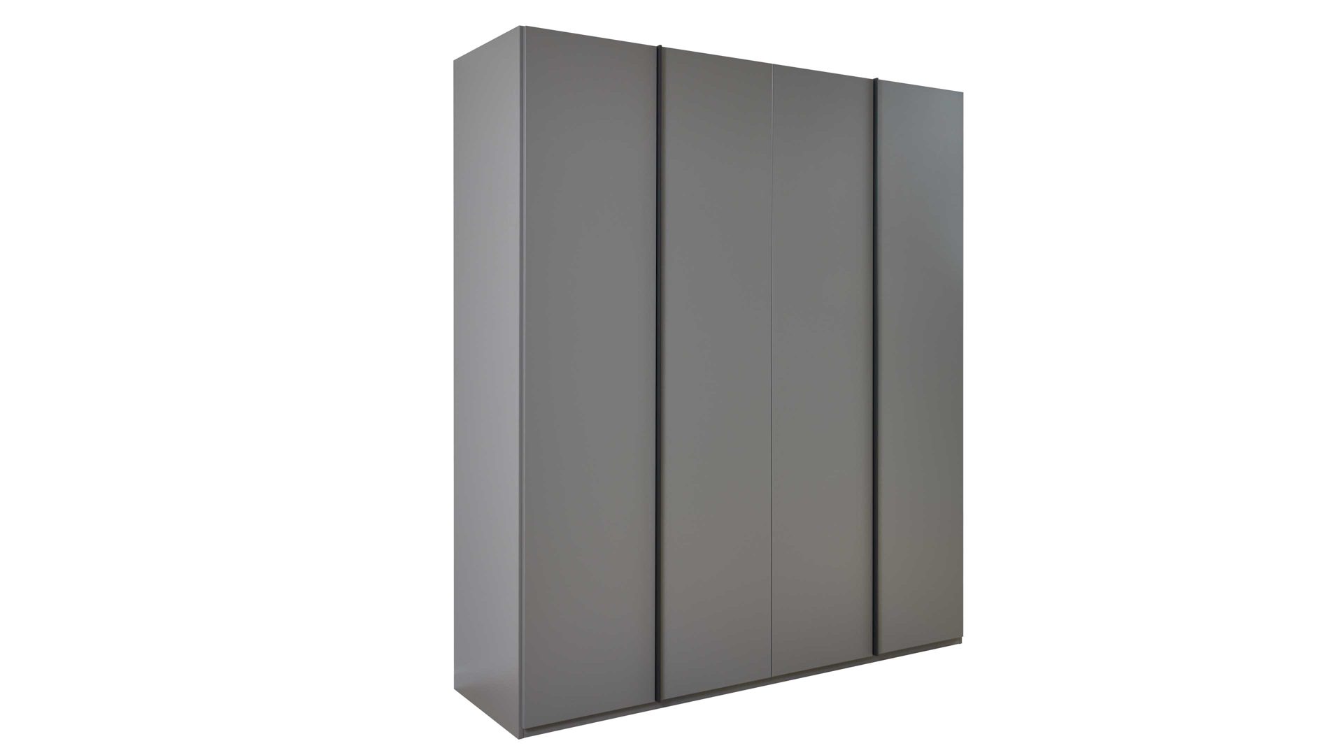 Kleiderschrank Interliving aus Holz in Dunkelgrau Interliving Kleiderschrank Serie 1207 – Kleiderschrank 98200 Manhattan - vier Türen, Breite ca. 200 cm