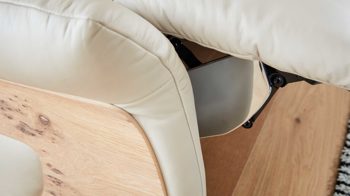 Ecksofa comfortmaster besser sitzen, liegen, leben aus Leder in Weiß Comfortmaster 4160 - Relax-Wohnlandschaft mit Funktionen klifffarbenes LongLife-Leder – Stellfläche ca. 305 x 166 cm